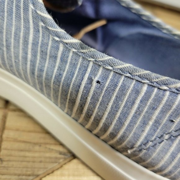 Womens Sperry Size 11M Blue & White Stripes Shoes Leather Laces Classic STS84275 - Picture 8 of 10